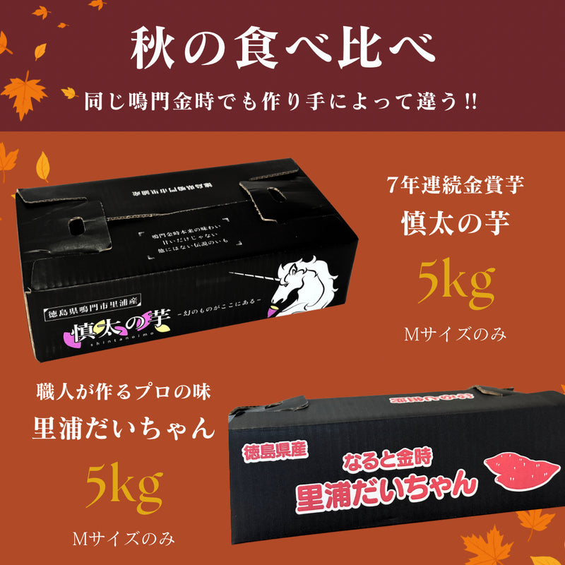 【秋の食べ比べ】里浦だいちゃん 5kg×1箱 ＆ 慎太の芋 5㎏×1箱｜Mサイズのみ